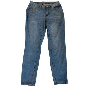 Ashley Stewart Womens Flawless Skinny Jeans Stretch Mid-Rise Blue Size 12S